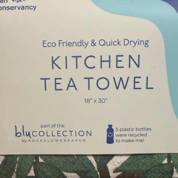 Blue Collection Vibrant Orange Floral Tea Towel - Picture 3 of 5